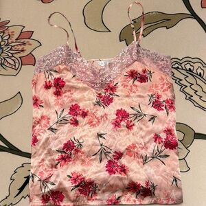 Marilyn Monroe Pink Floral Lace Cami